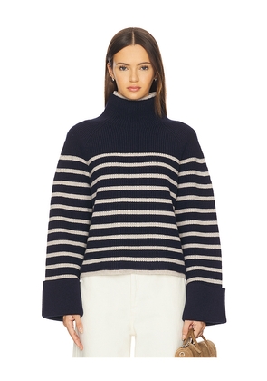 Rag & Bone Ilaria Stripe Turtleneck in Navy. Size L. Also in M, S, XS.