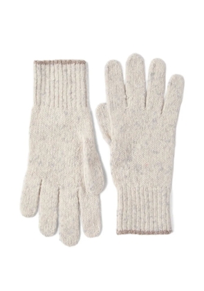Brunello Cucinelli ribbed-cuff knit gloves - Neutrals