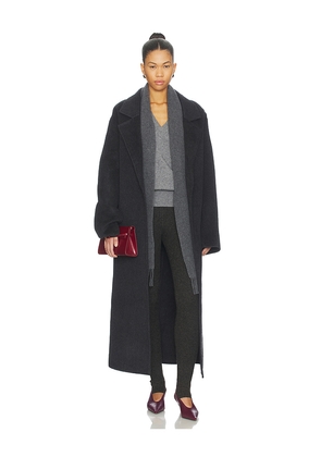 SEROYA Lyli Wool Coat in Charcoal. Size L. Also in M, S.