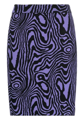 Moschino graphic-pattern knitted mini skirt - Purple