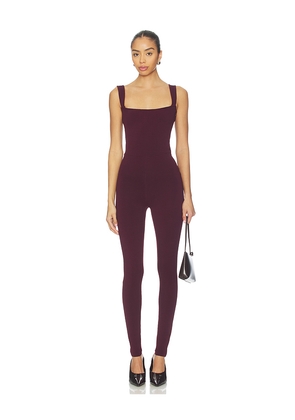 SEROYA Kendall Catsuit in Burgundy. Size L. Also in M, S, XL, XS, XXS.
