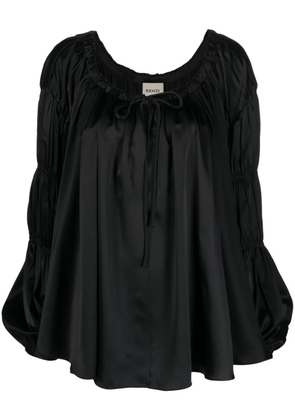 KHAITE Lenny scoop-neck silk blouse - Black