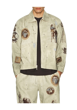 Samuel Zelig Western Zip Jacket in Beige. Size L. Also in XL/1X, XXL/2X.