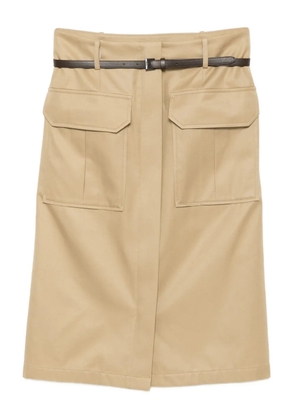 Juun.J belted midi skirt - Neutrals