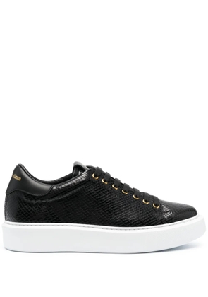 Giuliano Galiano textured leather low-top sneakers - Black