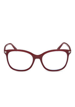 TOM FORD Eyewear hinge-detail round glasses - Red