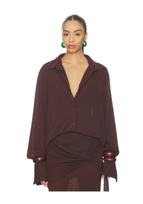 SNDYS Kalea Shirt in Chocolate. Size L. Also in M, XXL.