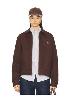 Quiet Golf Maintence Canvas Jacket in Brown. Size L. Also in M, S.