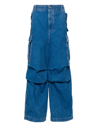 Marni logo-patch cargo jeans - Blue
