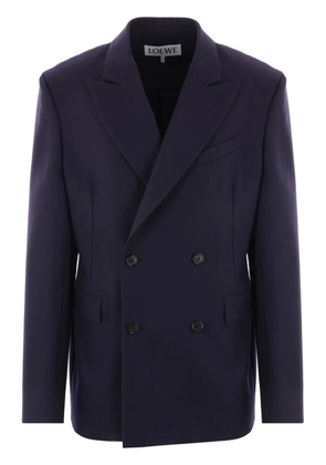 LOEWE wool double-breasted blazer - Blue