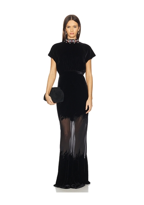 SALONI Fabienne Long Dress in Black. Size 0. Also in 2, 8.
