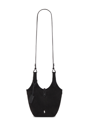 Polo Ralph Lauren Suede Crossbody Bag Small in Black.