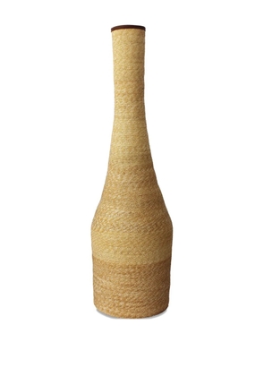La-Rose raffia leather-trim vase - Neutrals