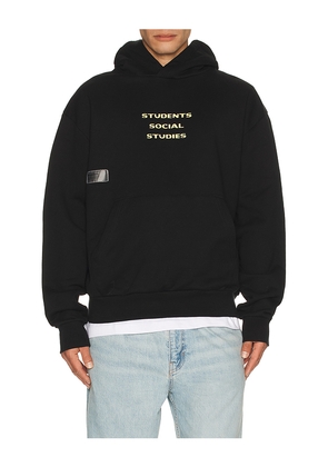 Students Golf Social Studies Fleece Pullover Hoodie in Black. Size L. Also in M, S, XL/1X.