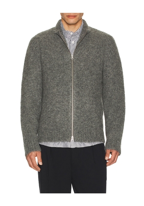 SAMSOE SAMSOE Jean Zip Cardigan in Grey. Size L. Also in M, S, XL/1X.