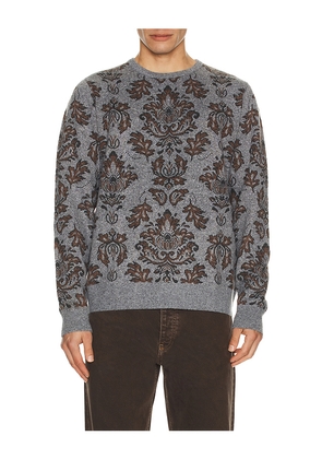 Rhythm Demask Knit Sweater in Grey. Size L. Also in M, S.