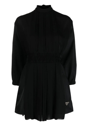 Prada pleated high-neck playsuit - Black