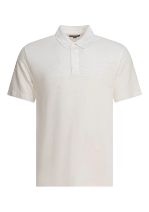 Vince linen short-sleeve polo shirt - White