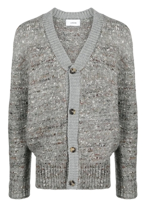Lardini mélange ribbed-trim cardigan - Grey