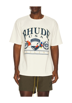 Rhude USA Sailing Icon Tee in White. Size M. Also in S, XL/1X, XXL/2X.