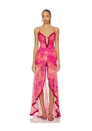 Runaway The Label Kiata Maxi Dress in Pink. Size L. Also in S, XL, XS.