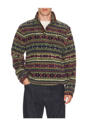 Polo Ralph Lauren Vintage Poly Fleece Knit Mockneck Pullover in Charcoal. Size L. Also in M, S, XL/1X, XXL/2X.