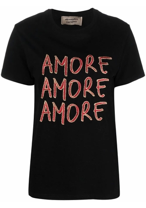 alessandro enriquez Amore embroidered-logo T-shirt - Black