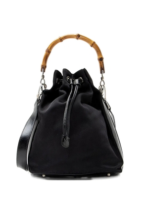 Gucci Pre-Owned bamboo-top-handle drawstring-closure bucket bag - Black