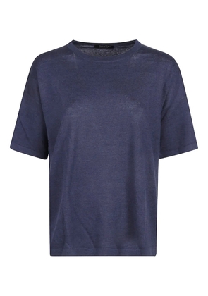 Aragona linen short-sleeve t-shirt - Blue