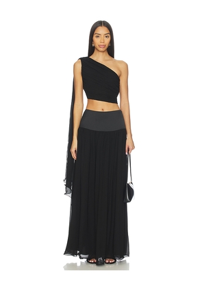 Posse Solene One Shoulder Top in Black. Size L. Also in M, S, XS.