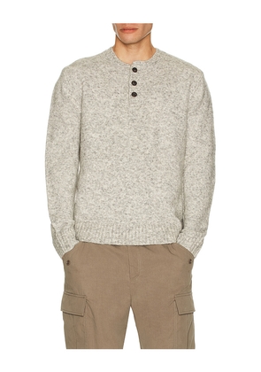 Schott Tri-Blend Henley Sweater in Light Grey. Size L. Also in M, S.