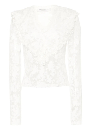 Philosophy Di Lorenzo Serafini floral-devoré semi-sheer blouse - White