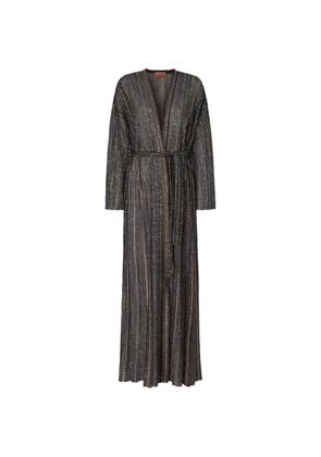 Missoni belted striped cardi coat - Black