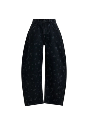 Essentiel Antwerp floral twisted barrel jeans - Black