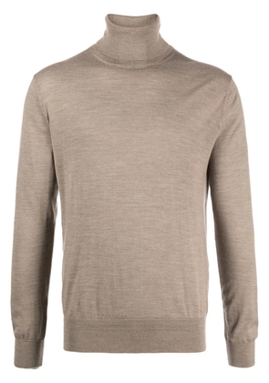 Luciano Barbera roll-neck wool jumper - Brown