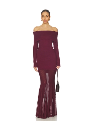 SEROYA Isotta Dress in Burgundy. Size L. Also in M, S, XS.