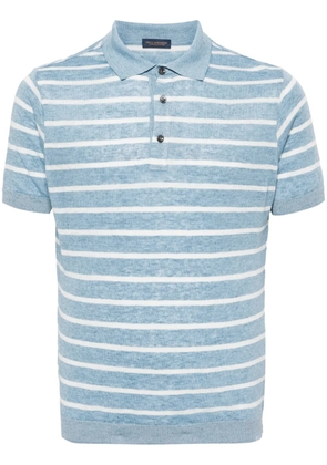 Paul & Shark striped linen polo shirt - Blue