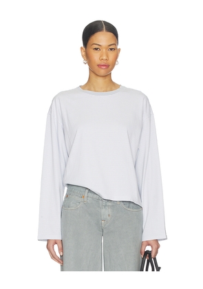 Rag & Bone Kelly Stripe Boxy Long Sleeve Top in Baby Blue. Size M. Also in S, XS.