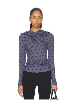 ROKH Knotted Jersey Top in Charcoal. Size L. Also in S, XS.