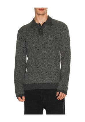 Rails Herrington Long Sleeve Polo in Black. Size L. Also in M, S, XL/1X.