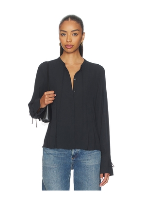 Rag & Bone Arden Pleated Blouse in Black. Size M. Also in S, XS.