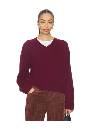 Sold Out NYC The Cashmere V-Neck in Burgundy. Size L. Also in M, S, XS.