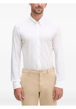 BOSS embroidered-logo buttoned shirt - White