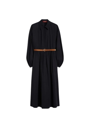 Max Mara balloon-sleeve belted dress - Blue