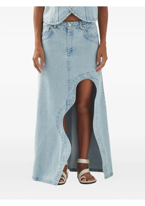 ALOHAS Carmina asymmetric denim maxi skirt - Blue