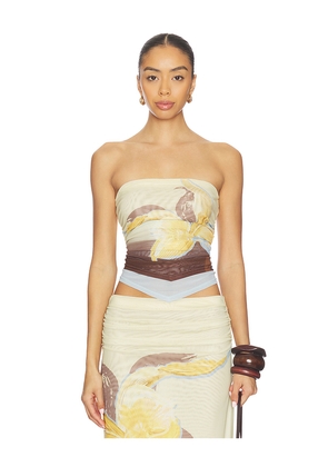 SOVERE Dahlia Top in Ivory,Brown. Size L. Also in XL.