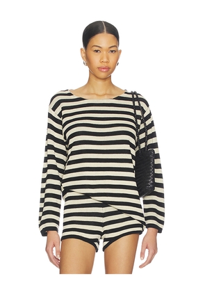 Posse Miles Long Sleeve Top in Black,White. Size L. Also in M, S, XS, XXS.