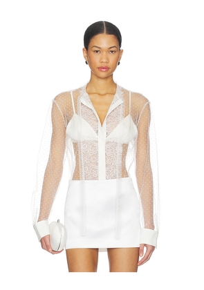 SANS FAFF Toulouse Blouse in White. Size L. Also in M, S, XS.