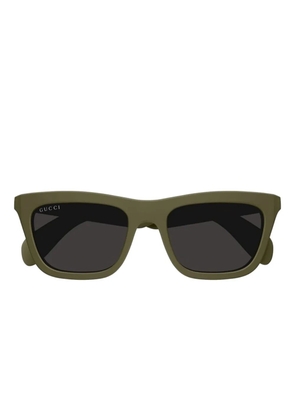 Gucci logo rectangle-frame sunglasses - Green