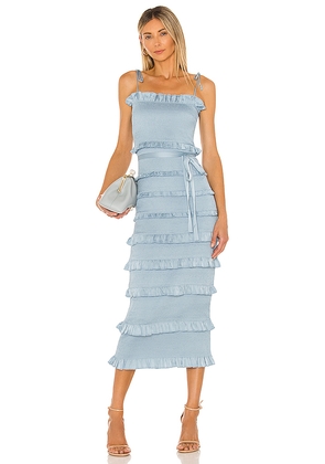 V. Chapman Lily Midi Dress in Blue. Size 0. Also in 10, 2, 4, 6, 8.